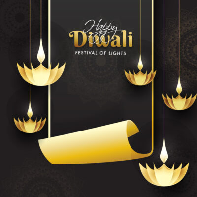 Happy diwali greeting card